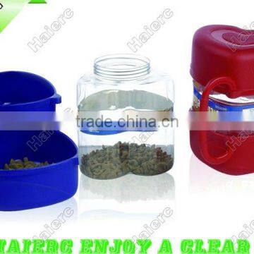 Pet Travelling jar with 2-function(Storage,feeding&watering)1000g P636: