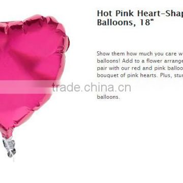 Hot Pearl Red Pink Heart -Shaped Foil Balloon