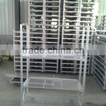 Flower Carts With Wheels / Metal Wire Basket Carts With 4 Wheels photo-3