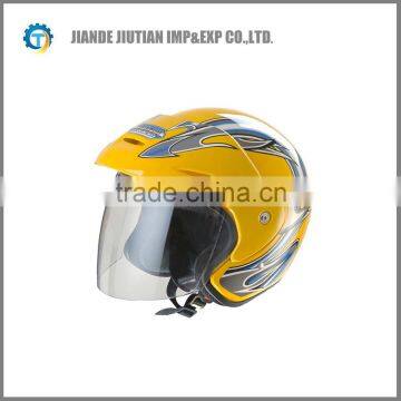 DOT open face helmet with colorful design YELLOW COLOR