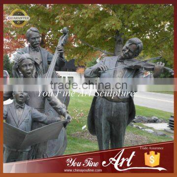 Garden Life Size Bronze Family Music Sculpture photo-2