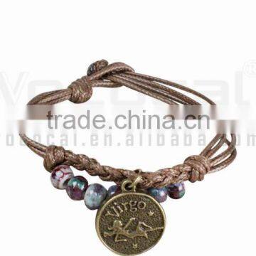 Handmade Wax Wire Ceramic Bead Bracelet photo-4