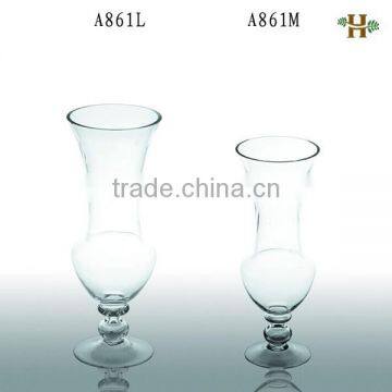 handblown glass vase,clear glass vase