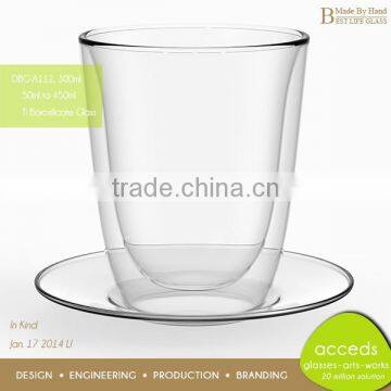 Unique Design Promotion Borocilicate Glass Drinking Cup And Saucer photo-4