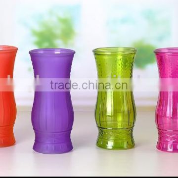 colored glass vase / glass flower vase / glassware