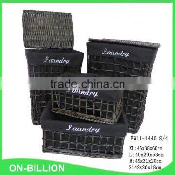 Wholesale black wicker laundry basket in bulk