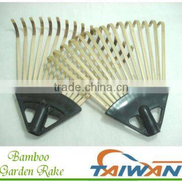 15 Tine Bamboo Grass Garden Leaf Rake