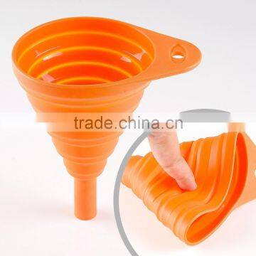 Cooking funnel food grade kitchen silicone rubber funnel silicone foldable funnel