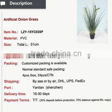 Decorative Artificial Flocking Grass Onion Grass Artificial Grass in Pot for Home and Office photo-2