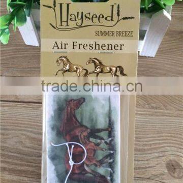 2016 cheapest CUSTOMIZED horse paper air fresher /freshener/freshner