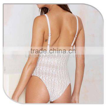 2016 Sexy One Piece Bathing Suits White Fitness Swimwear photo-3