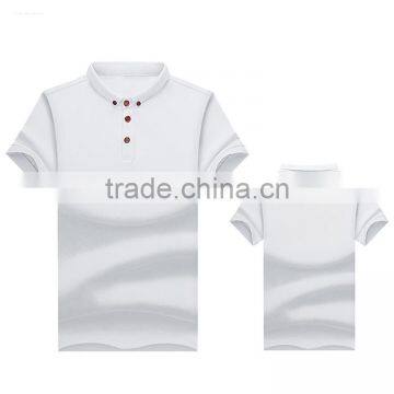 2017 summer men's plain slim short-sleeved stand neck Custom T-shirt