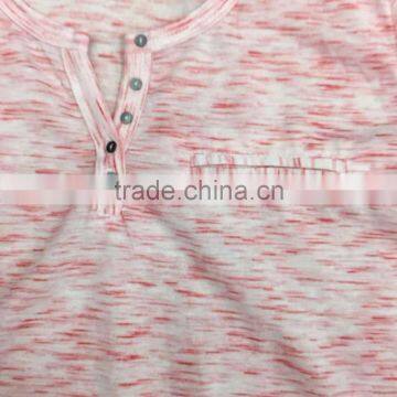 Women Stock Apparel V-neck Slub Cotton T-shirt photo-4