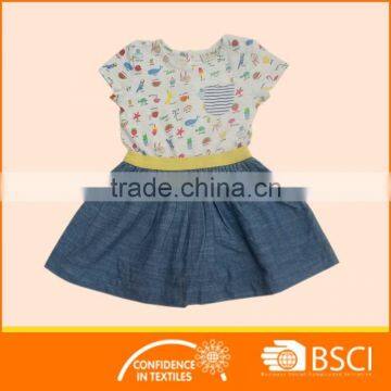 Cartoon Printed Children Wear Cotton Baby Girl Dress