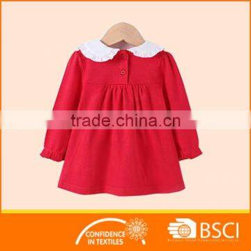 New Style Boutique Red Soft Cotton Baby Girl Dress photo-2