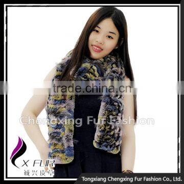 CX-S-55A Hot Sale Genuine Rex Rabbit Fur Winter Fashion Fur Scarf photo-6