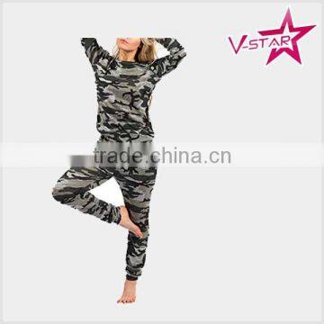 Custom Fleece Sets Long Sleeve Camo Pattern Slim Fit Tracksuit Jogging Suits photo-2
