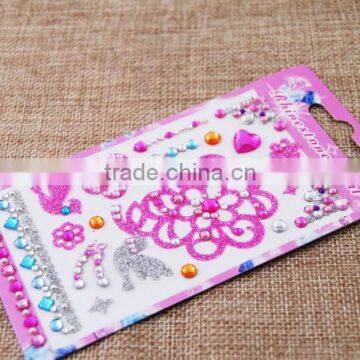 Peace/Emoji/Star Wholesale High Quality Acrylic Crystal Bling Gem Stickers For Mobile Phone photo-4