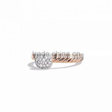 CZ Studded Rose Gold Plated Fancy Ring