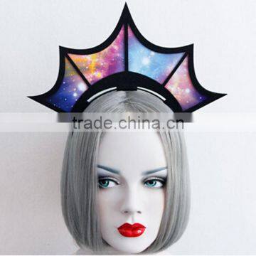 Exaggerated Harajuku Star Crown Hair Hoops,queen Birthday Hairbow,bride Photograph Jewelry Hair Band photo-2