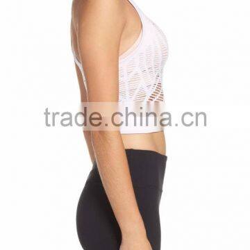 MGOO Hot Sale Sexy Ladies Slim Fit Crop Top Breathable Womens Sport Racer Back Tank Top photo-4