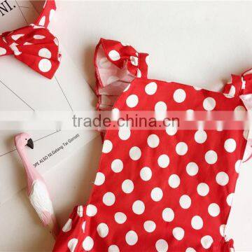 Wholesale Bonds Baby Clothes Polka Dot Jumpsuit Baby Girl Romper Flutter Shoulder Straps Adjustable Infant Clothing photo-3