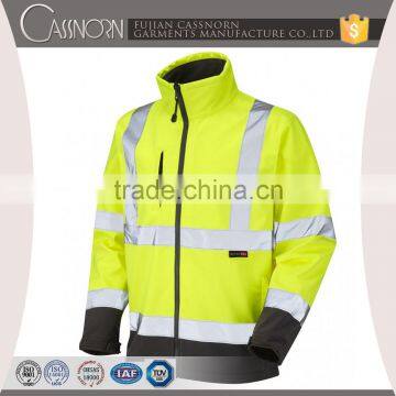 Professional Zipper 3m Orange Softshell Safety Reflective Jacket With Micro-fleece Inner photo-2