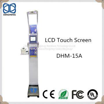 DHM-15A coin operated  Body fat  and height weight measuring scale with blood pressure and Printing