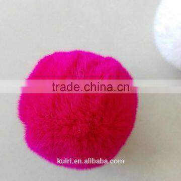 KR 100% Real Rex Rabbit Fur Pom Pom/Colorful Rabbit Fur Ball Keychain 6-10cm Bag Pendant photo-4