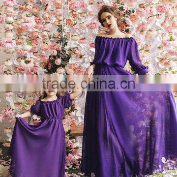 Matching Mother And Me Dresses Family Look Mother And Daughter Dresses Chiffon Maxi Dresses photo-4