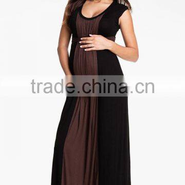 Color Block Sleeveless Fashion Maternity Dress