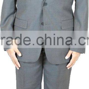 NAAMS MEN'S WOOL 2 BUTTON 2 VENT SLIM FIT SUIT JACKET FLAT FRONT PANT GREY