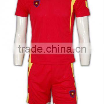Customize Short Sleeve Red Colour Football Uniform With Pants photo-2