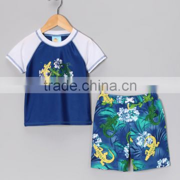 Hot Sale Boys Sportswear With Navy Gator Boy Rashguard Set Child Clothing B-NP-TR905-311