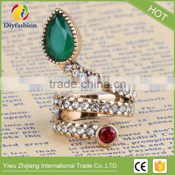 Animal Ring Jewelry For Women Finger Fashion Accessories Retro Gold Green Stone Snake Ring Party Gift photo-5