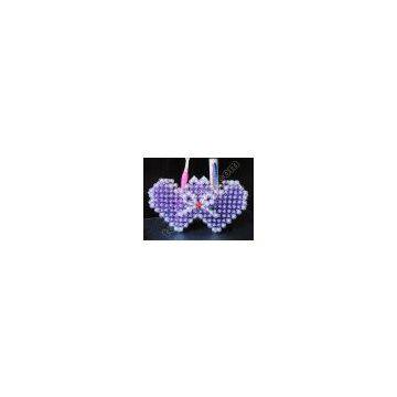 Acrylic Beaded Double Heart Pen Container Beads Handicraft photo-2