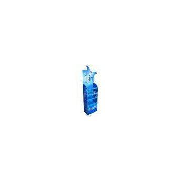 Pop corrugated Cardboard store displays stand blue color, supermarket display racks