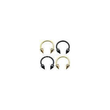 CBR Titanium Anodized Multi Gems Spikes Piercing IP Plated Horseshoes Circular Barbell