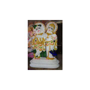 COUPLE RADHA KRISHNA STATUE HANDMADE OF POLY MARBLE HOME DECOR ART BEST GIFT