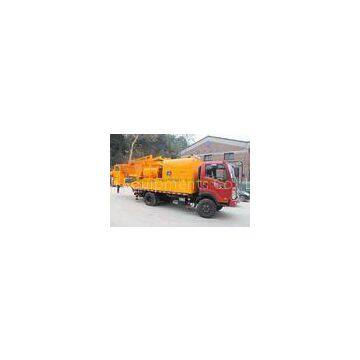 300L Oil Tank Cement Pumping Machine , Truck Mounted Concrete Pump With Batcher