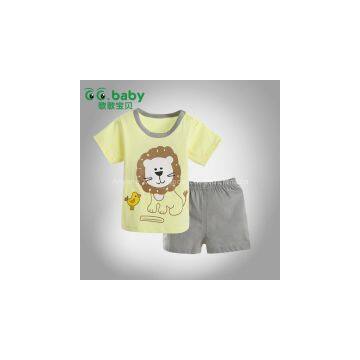 2015 Fashion Lion Short Sleeve Summer Baby Sets Tshirt+Shorts 100%Cotton Baby Boy Girl Clothes Set For 0-18M Newborn Babies Suits