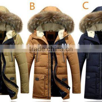 2016 Custom Fur Hood Hollow-cotton Padded Woodland Men Winter Jacket