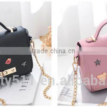 Shape Women Bag Leather Handbag With Rotating Lock Shoulder Bag HB5401