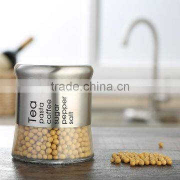 High Quality Stainless Steel Spice Sugar Salt Pepper Coffee Storage Bottle Glass Food Storage Jar photo-4
