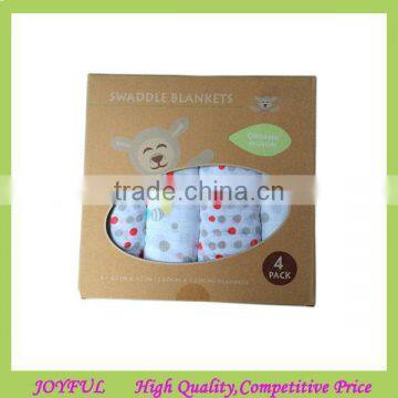 Custom 100% cotton muslin wrap baby swaddle blanket