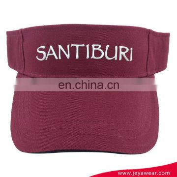 Customized Logo Cotton Embroidery Sun Visor Cap