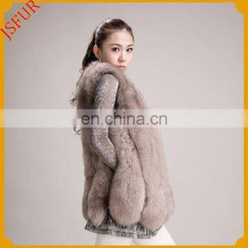 Hand Make Pluffy Hot Sale Girls Fox Fur Sleeveless Vest photo-4