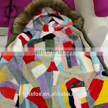 Irisfox 2016 Winter Warm Wool Lining Raccoon Fur Hooded Coat photo-2