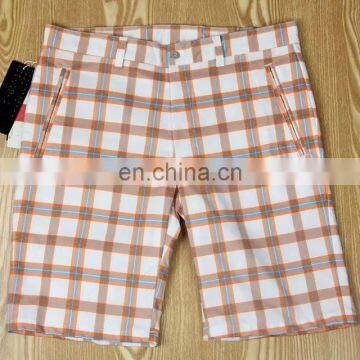 Plaid polyester spandex dri fit golf shorts