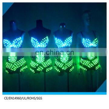 led performers dance costume/ LED costume/hot sexy party LED bra